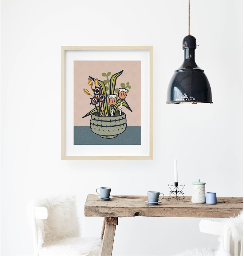 Mid Century Wall Art Scandinavian Art Scandinavian Print Etsy