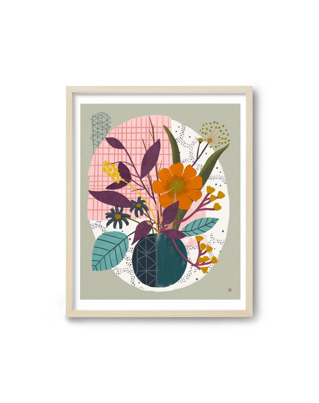 Modern Botanical Print, Floral Wall Art, Colorful Botanical Art ...
