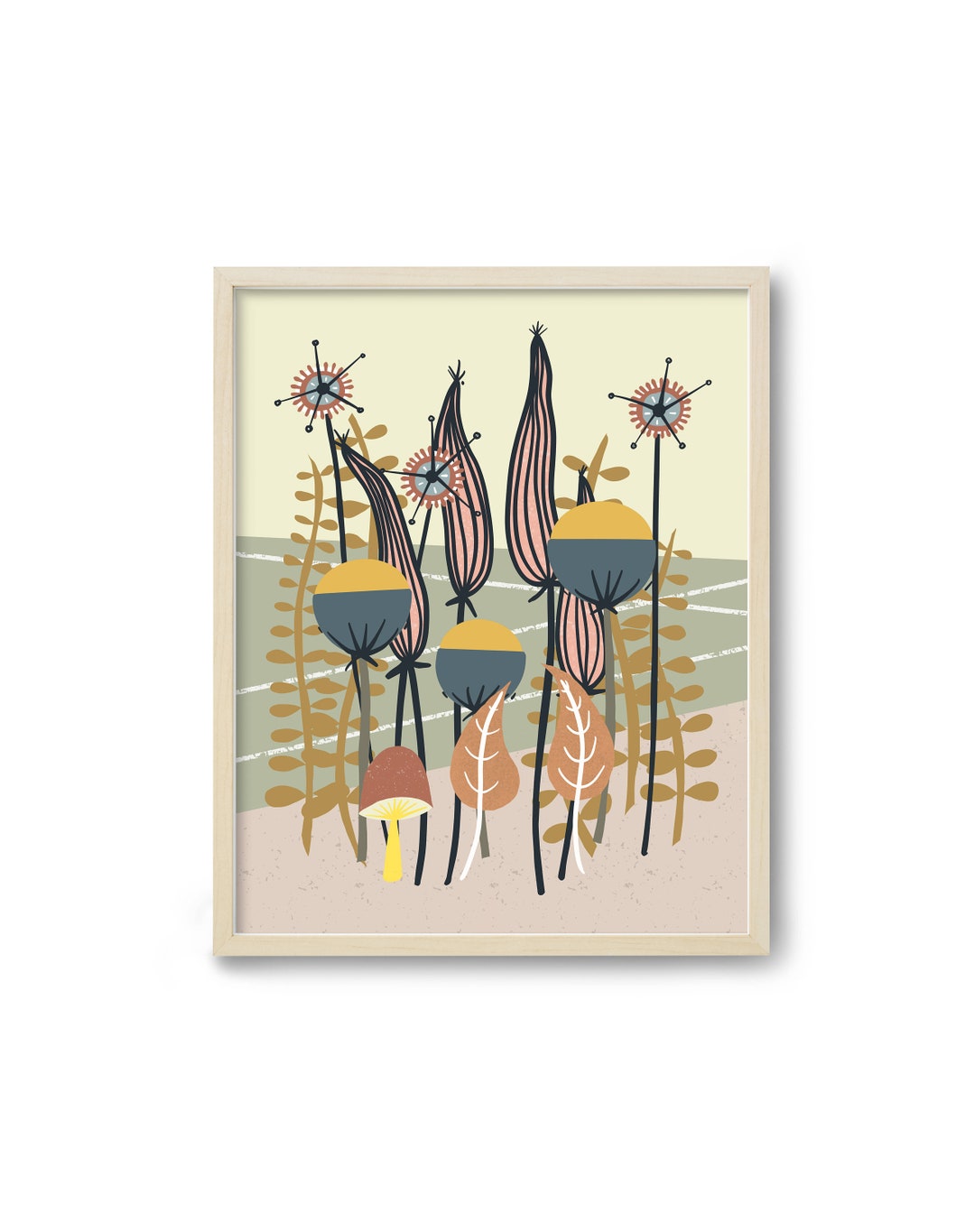 Photo inspiration: Visual Reference: Mid Century Modern Wall Art Scandinavian Folk Art Print Modern