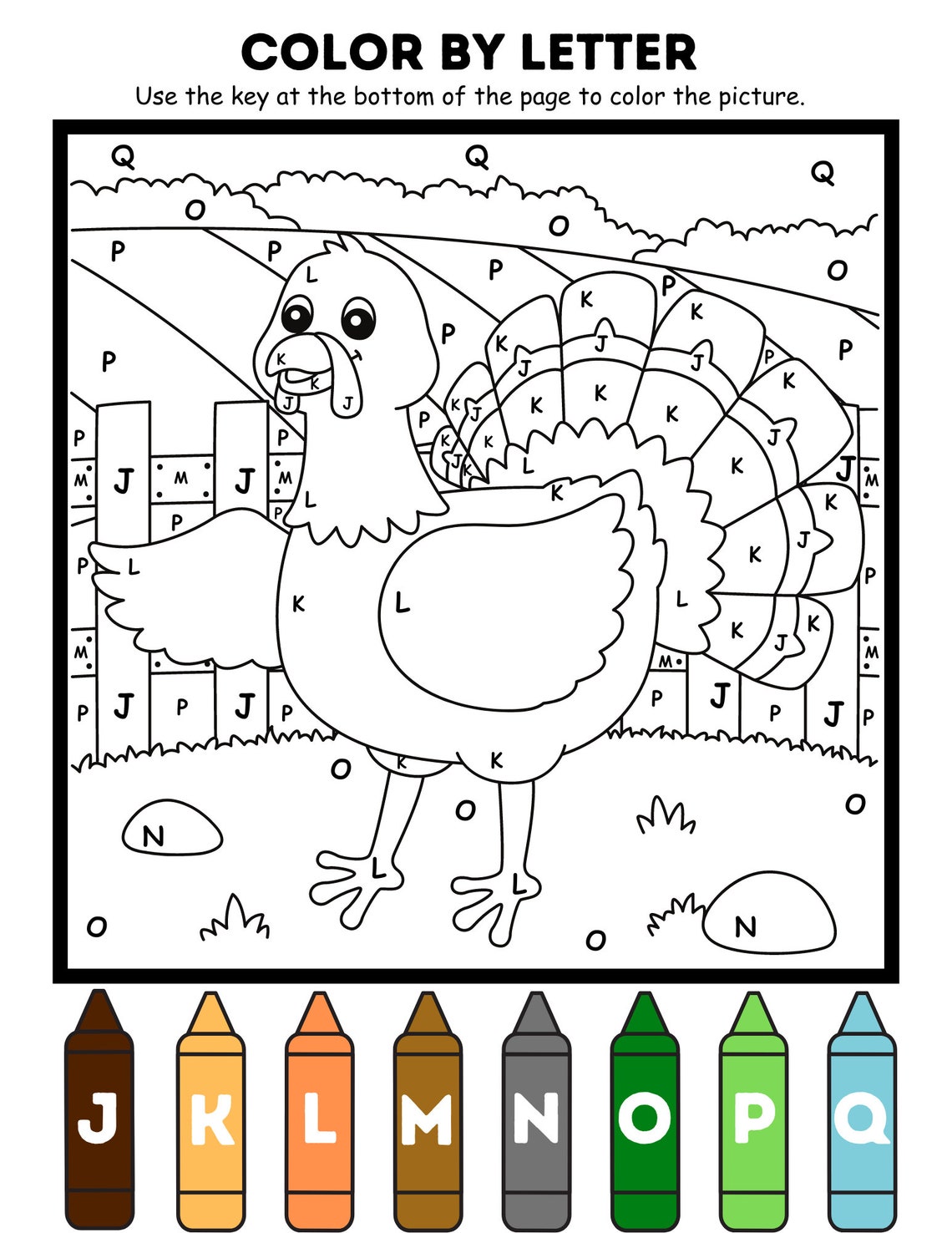 10 Page Farm Animal Color by Number Etsy