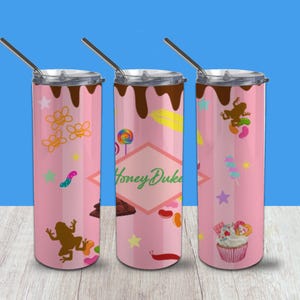 20oz Stainless Steel Skinny Tumbler, Wizard Inspired Tumbler, Magic Candy Shop Tumbler, Wizard World Tumbler, Travel Cup, Book Lovers Gift.