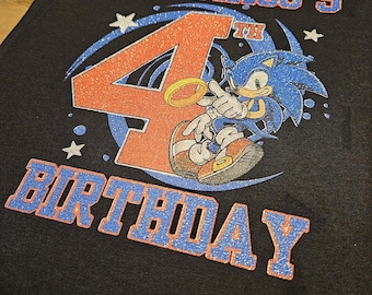 Personalized kid birthday shirt, Blue Hedgehog Birthday Shirt, Custom Birthday Party Tshirt, It's My Birthday Shirt, Kids Birthday Shirt.