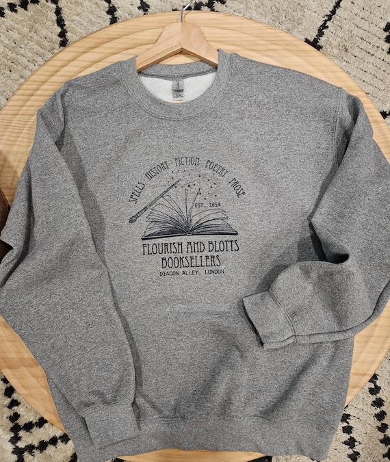 Wizard Inspired Crewneck, Magic Bookseller Sweatshirt, Unisex Crewneck Sweatshirt, Magic Shop, Wizard Spell Books, Magic Book Shop T-Shirt.
