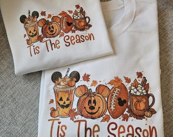 This is The Season Fall Matching Sweatshirt, Mommy and Me Shirt, Football Season, Glitter Design, Halloween Shirt, Pumpkin Spice, Mickey.