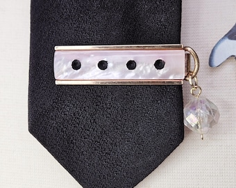 Phantom of the Opera Upcycled Tie Clip/Tie Bar with Stage Used 12mm Acrylic Bead from the Chandelier One of a Kind Item