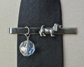 Phantom of the Opera Upcycled Tie Clip/Tie Bar with Stage Used 12mm Acrylic Bead from the Chandelier One of a Kind Item