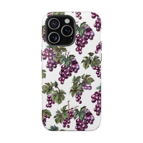 Vintage Purple Grape Vine iPhone Case, Rich Vineyard Aesthetic, Elegant Phone Accessory