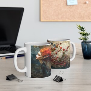 3D Fairy Mug, 11oz 15 oz Double Sided, Fairy in Wonderland, 3D Coffee Mug, Gift Mug, Colorful Mug, Coffee and Tee Mug, Spring Theme Mug image 6