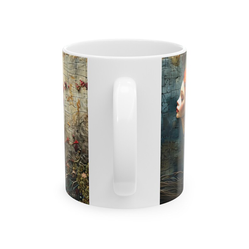 3D Fairy Mug, 11oz 15 oz Double Sided, Fairy in Wonderland, 3D Coffee Mug, Gift Mug, Colorful Mug, Coffee and Tee Mug, Spring Theme Mug image 3