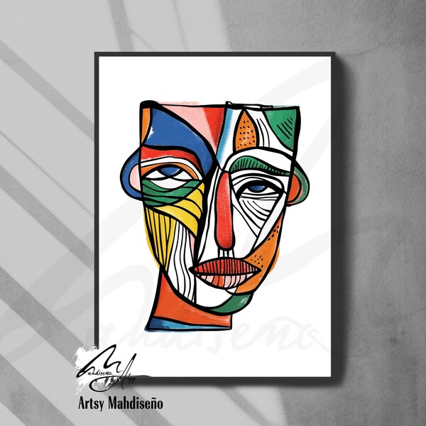 Handmade Picasso Inspired Wall Art - Vibrant Abstract Print for Stylish Home Decor