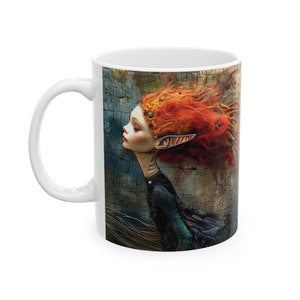 3D Fairy Mug, 11oz 15 oz Double Sided, Fairy in Wonderland, 3D Coffee Mug, Gift Mug, Colorful Mug, Coffee and Tee Mug, Spring Theme Mug image 4