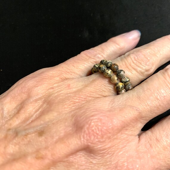 Vintage 1990s Leopard Jasper Memory Wire Ring