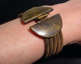 Oxidized Brass Knitted Chain Bracelet