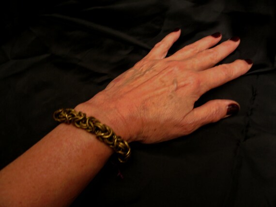 Byzantine Chain Bracelet 8 Inches Long Vintage 80… - image 2