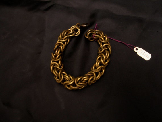 Byzantine Chain Bracelet 8 Inches Long Vintage 80… - image 1