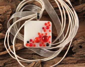 Dots Fused Glass Necklace (Ready To Ship)