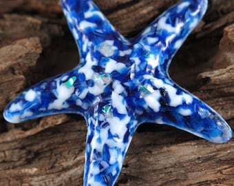 Make a Difference One Starfish at a Time...WINTER Fused Glass Starfish (Ready to Ship)