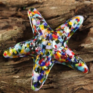 Make a Difference One Starfish at a Time...DANCE OF COLORS Fused Glass Starfish (Ready to Ship)