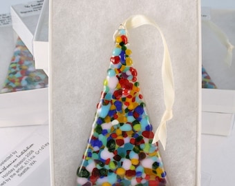 DANCE OF COLORS Fused Glass Ornament