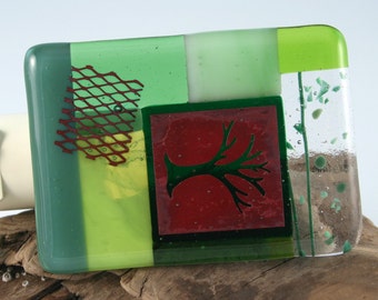 Fused Glass Tree of Life Collage Night Light