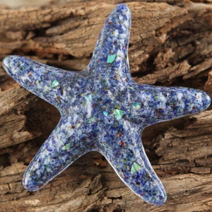 Make a Difference One Starfish at a Time...BLUE SAND Fused Glass Starfish image 1