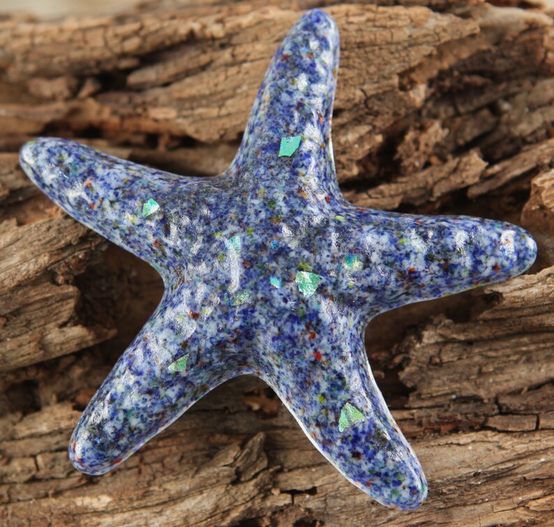 Make a Difference One Starfish at a Time...BLUE SAND Fused Glass Starfish image 1