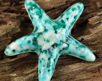 Make a Difference One Starfish at a Time...AQUAMARINE Fused Glass Starfish