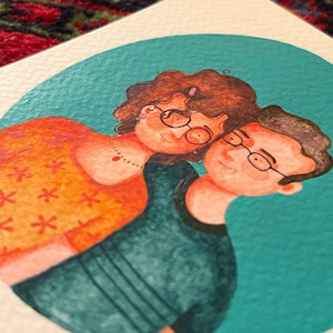 Handgefertigte Familien Porträts Illustration