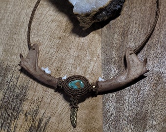 Turquoise Necklace, Jawbone Necklace, Spiritual Jewelry, Alternative Jewelry, Boho Jewelry