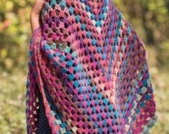 Hippie Chick Shawl Crochet Pattern-Uses any worsted weight yarn-PDF Download