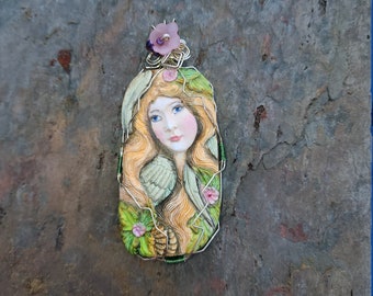 Pretty Angel Pendant Hand made OOAK One of a Kind