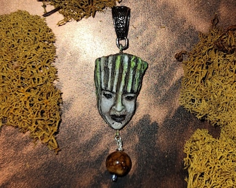 Driad Greenwoman Goddess Handmade Pendant