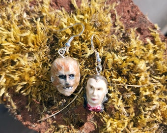 Dracula and Wolfman Universal Monsters Mismatched Earrings Hand Made