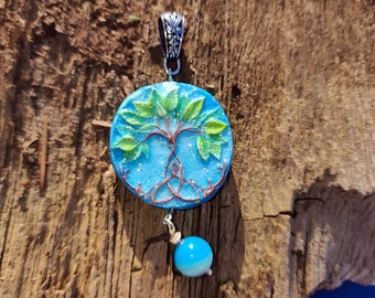 Spring Celtic Tree Of Life Handmade Pendant