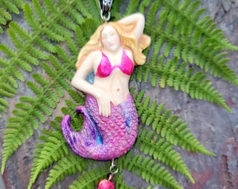STUNNING Lady Mermaid Siren of the Sea Handmade Pendant