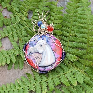 Arabian Horse Handmade and Handpainted Pendant