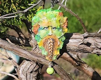 Viking Celtic Greenman Pendant by Samantha Kocsis