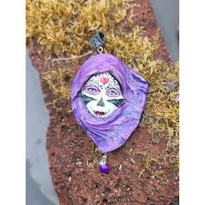 Day of the Dead Dia De Los Muertos Face Pendant perfect for Halloween