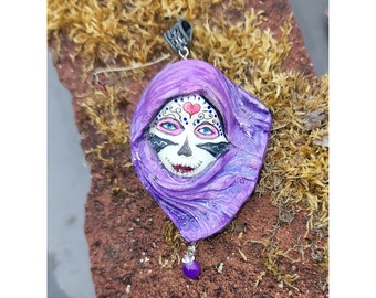 Day of the Dead Dia De Los Muertos Face Pendant perfect for Halloween