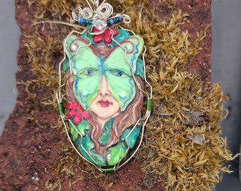 Lunesta inspired radioactive glow in the dark Butterfly Goddess Pendant