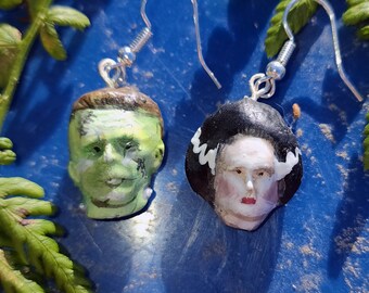 Frankensteins Monster and Bride of Frankenstein Universal Monsters Mismatched Earrings