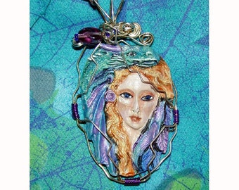 DRAGON GODDESS Pendant Wire Wrapped