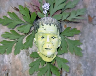 Halloween Frankenstein Monster Handmade OOAK Pendant