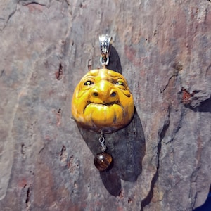 Pumpkin Witchy Woman Handmade Pendant for Halloween Witch