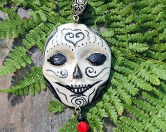 Day of the Dead Skull Girl Face Pendant perfect for Halloween