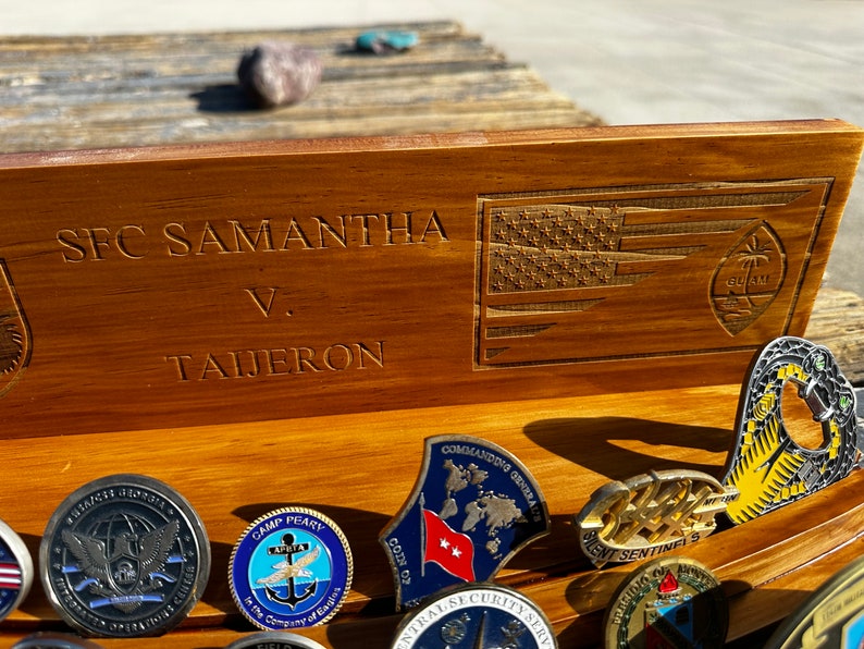 3 Tier Wooden Coin Rack With Custom Laser Engraving 16 Wide, Custom ...