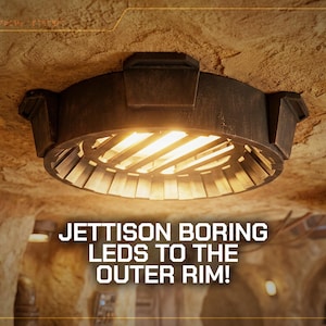 Droid Depot Light Kit | Star Wars-Inspired Ceiling Light Conversion | No Tools or Glue | Weathered Sci-Fi Home Decor