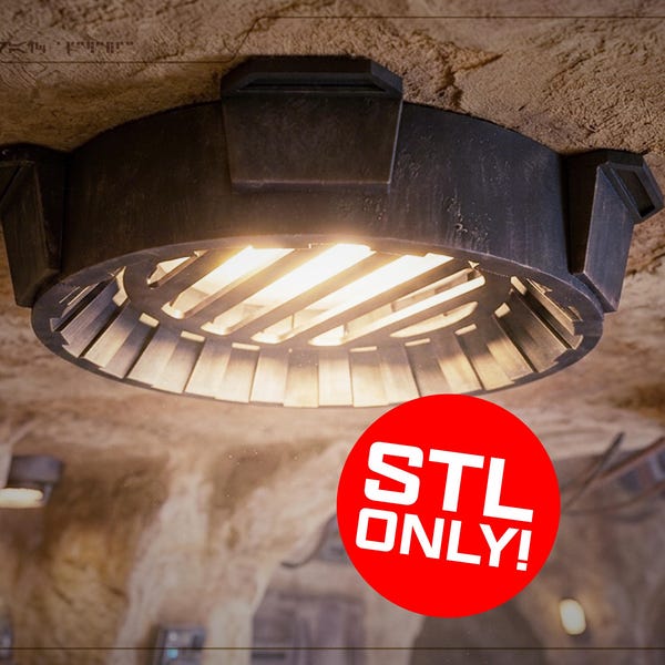 Droid Depot Light Kit - STL ONLY | Star Wars-Inspired Ceiling Light Conversion | No Tools or Glue | Sci-Fi Home Decor