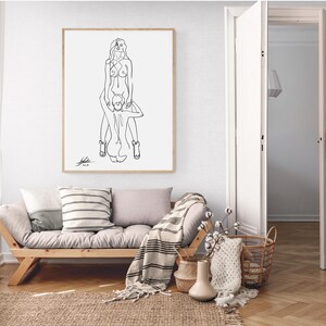 Lesbian digital line art for download by Amsterdam based LGBTQ+ artist image 3