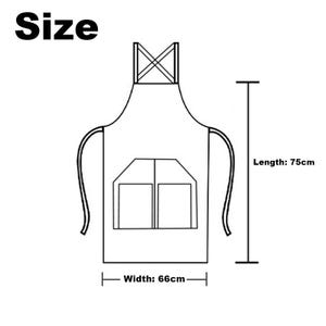 May include: Line drawing of an apron with the word "Size" at the top. The apron has a pocket with two compartments and measures 26 inches wide and 29.5 inches long.